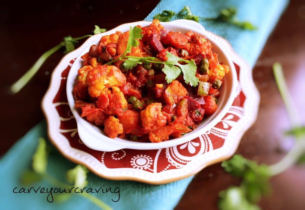 healthy mix vegetable subzi with beetroot boost