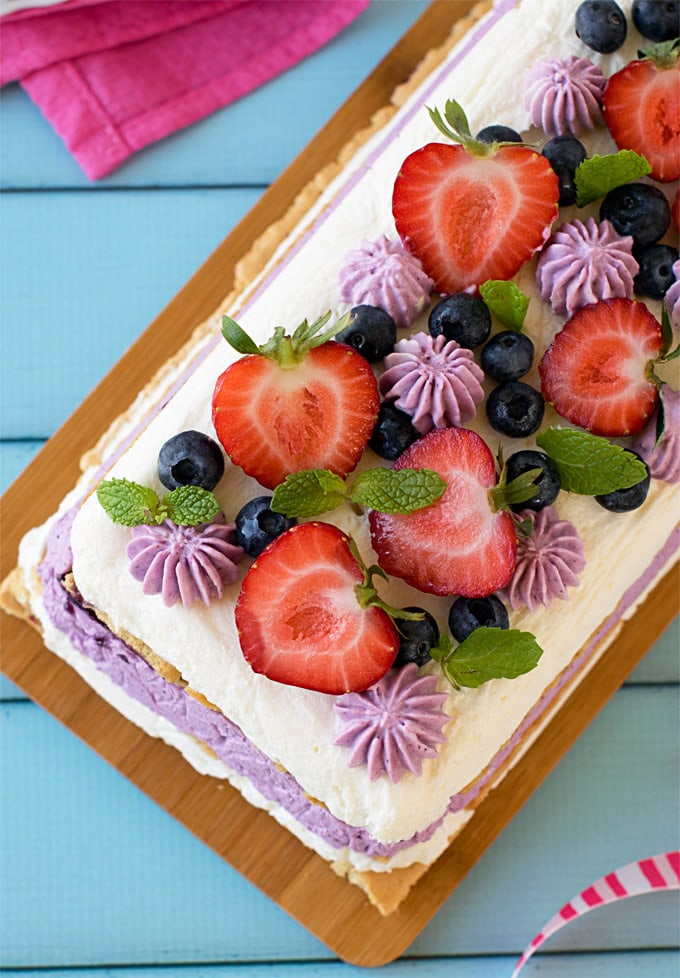 No-bake-mixed-berries-icebox-cheesecake-#strawberries