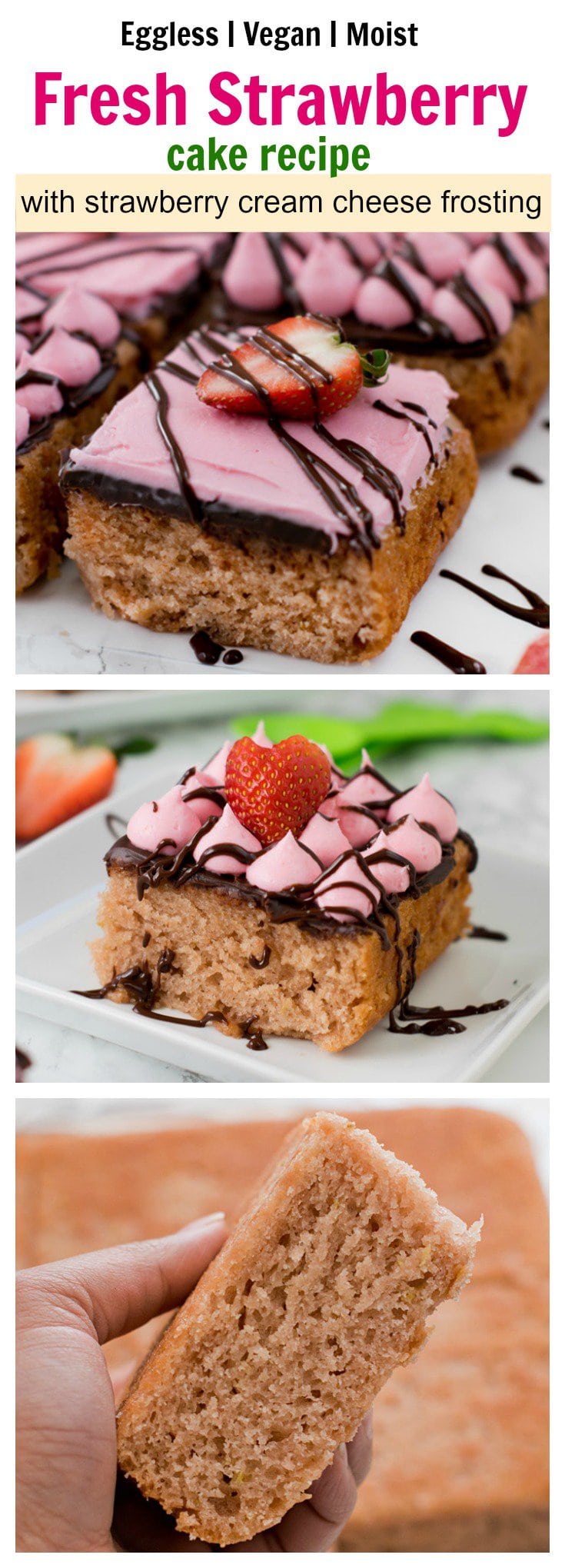 Vegan fresh strawberry cake #moist #easy