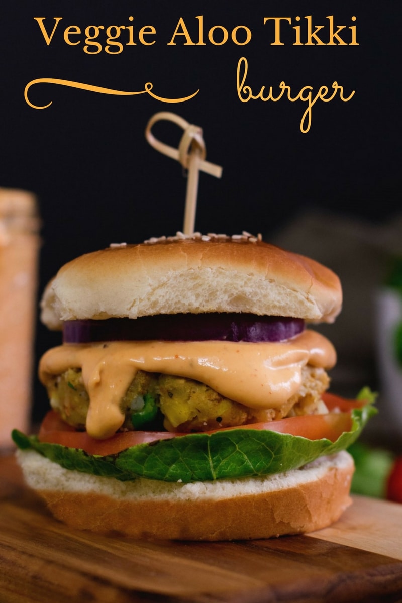 Veggie Aloo Tikki burger #vegan