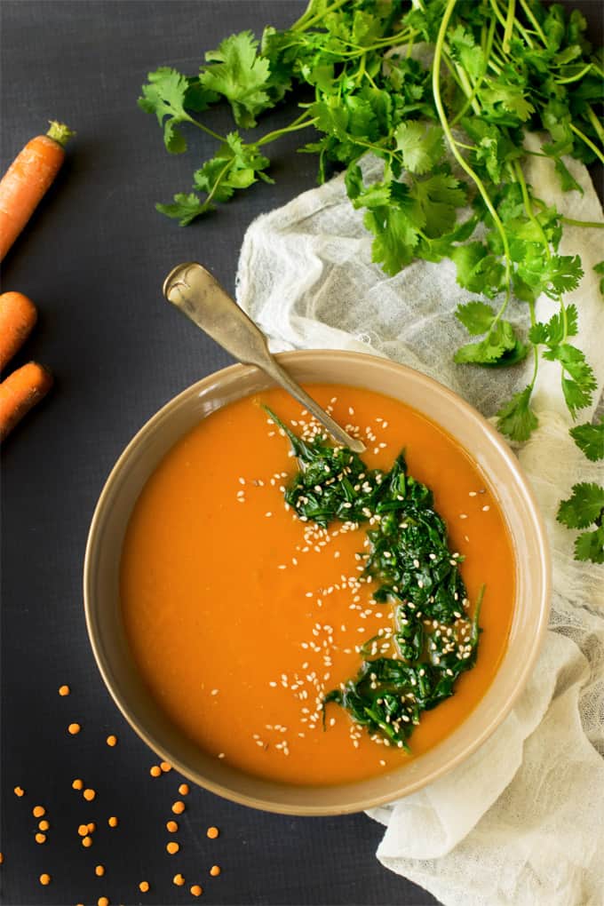 Beta Carotene booster vegetable & red lentil soup in Instant Pot