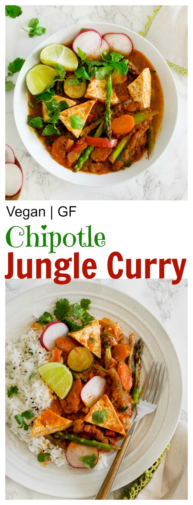 Vegan Glutwn free Chipotle Jungle curry under 30 minutes. Vegetarian meal