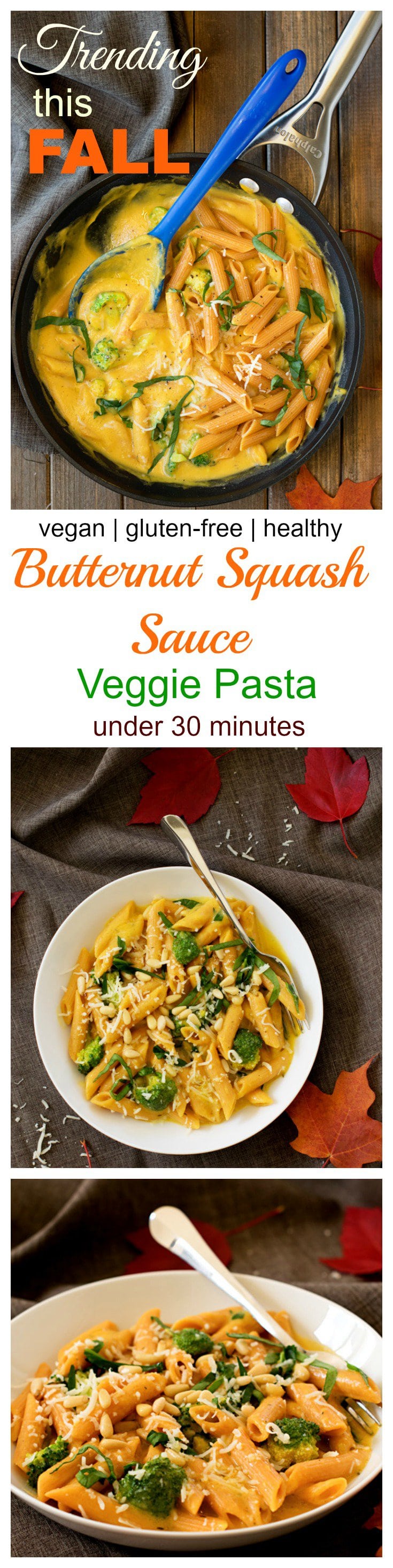 Vegan Creamy butternut squash sauce pasta