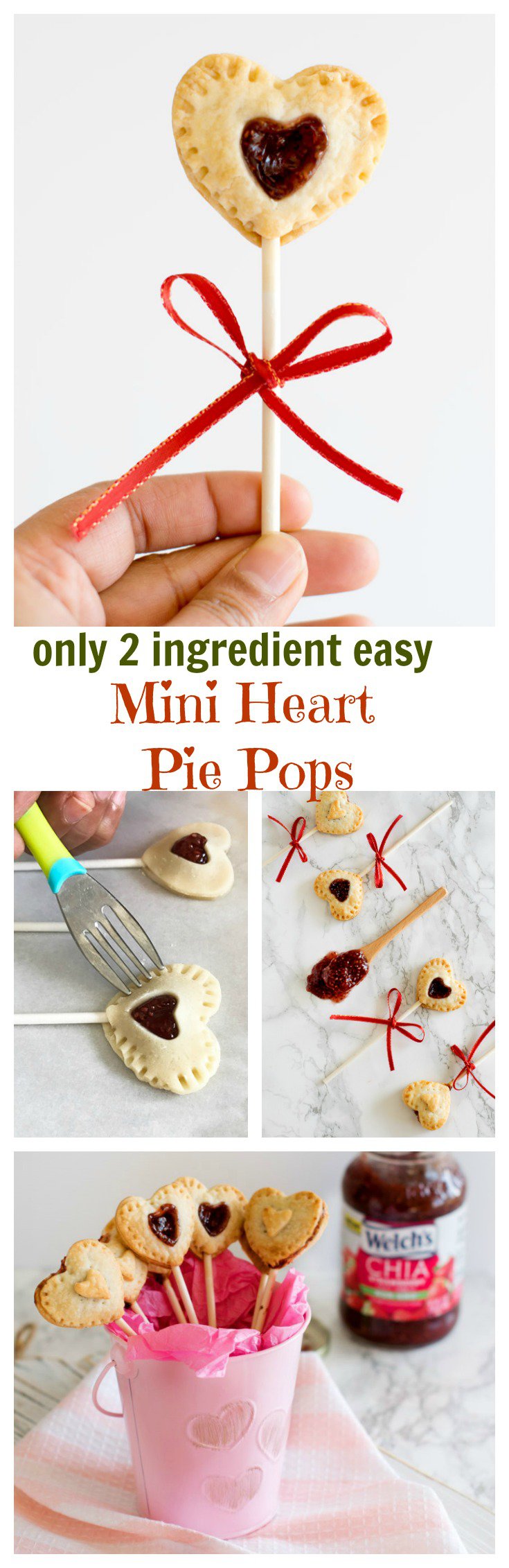 2 ingredient mini heart pie pops valentines
