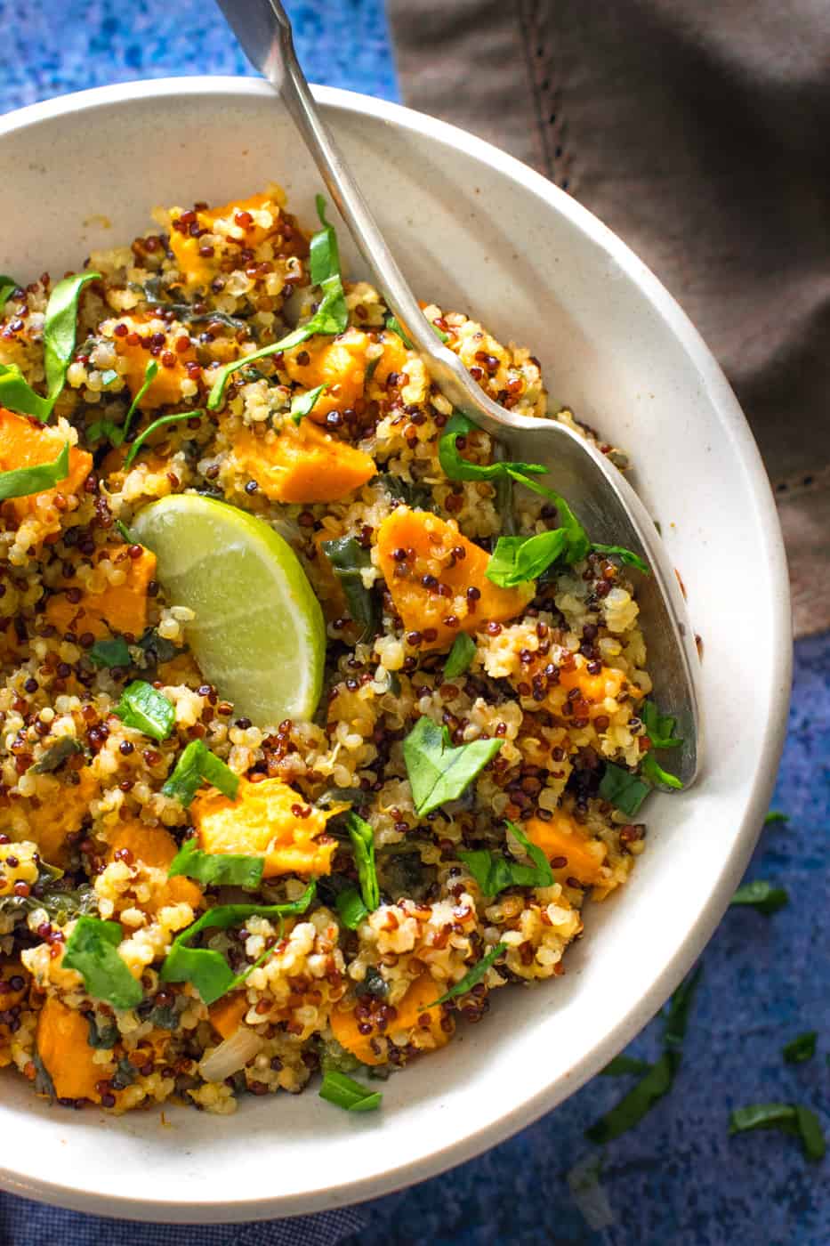 Instant pot curried quinoa spinach sweet potato under 20 minutes