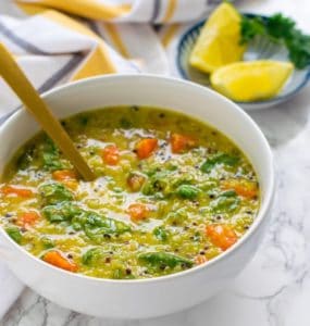 Instant Pot detox soup | Vegetable Lentil Quinoa soup diet