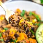 Mexican quinoa black bean enchilada casserole - Instant Pot & stovetop method