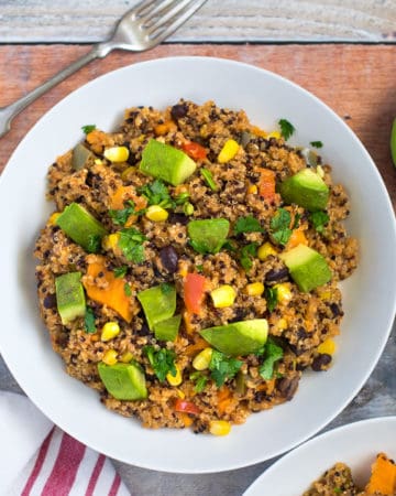 Mexican quinoa black bean enchilada casserole - Instant Pot & stovetop method