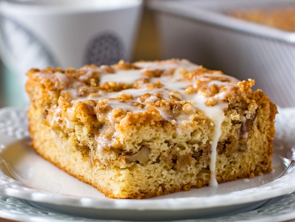 Eggless Coffee Cake with walnut streusel topping