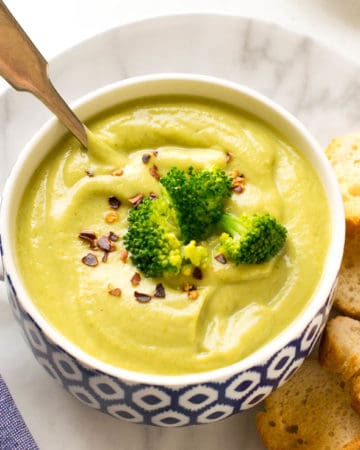 Creamy broccoli cauliflower soup