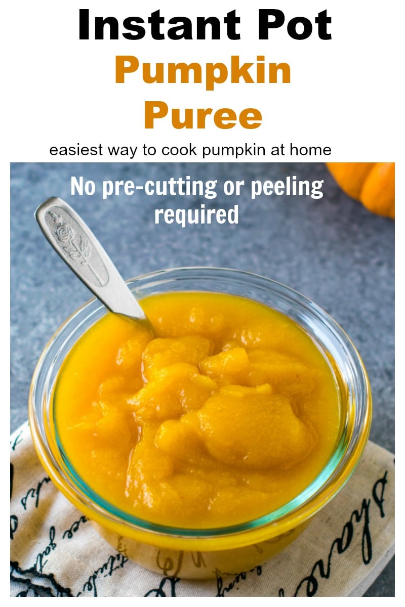 Pumpkin puree in a bowl with a spoon