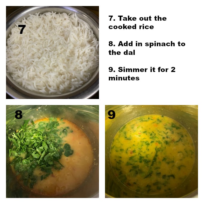 Step by step instructions to make Instant Pot dal and rice.