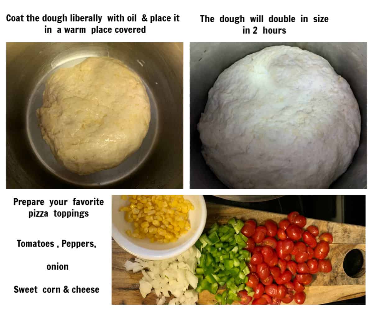 Steps in proofing the whole wheat pizza dough