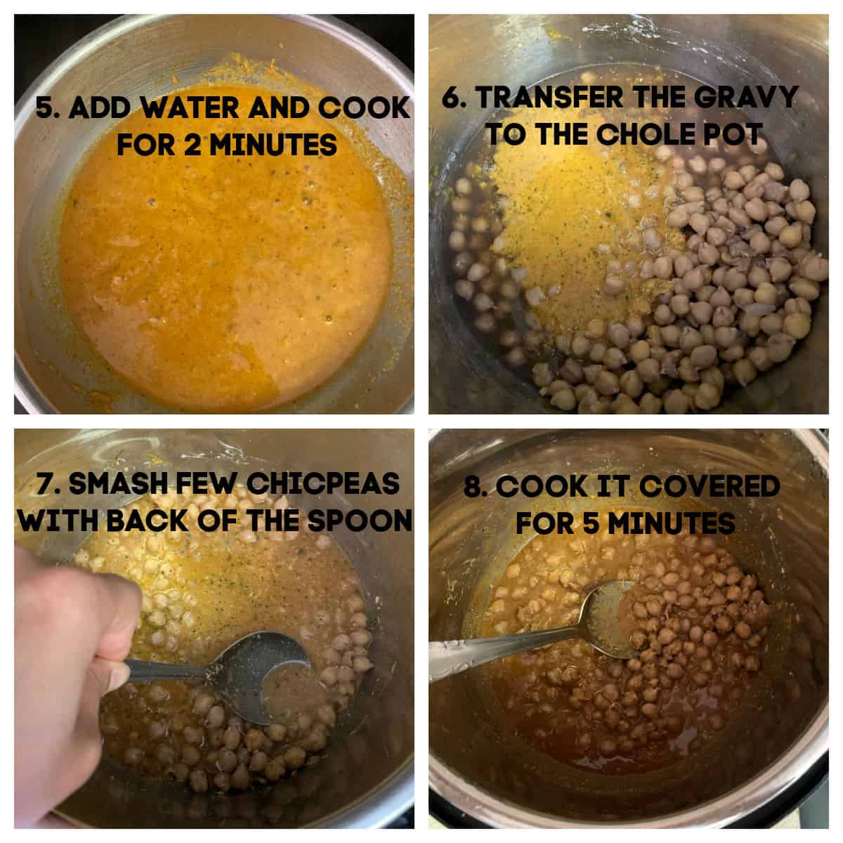 Step by step making of chole in an Instant Pot