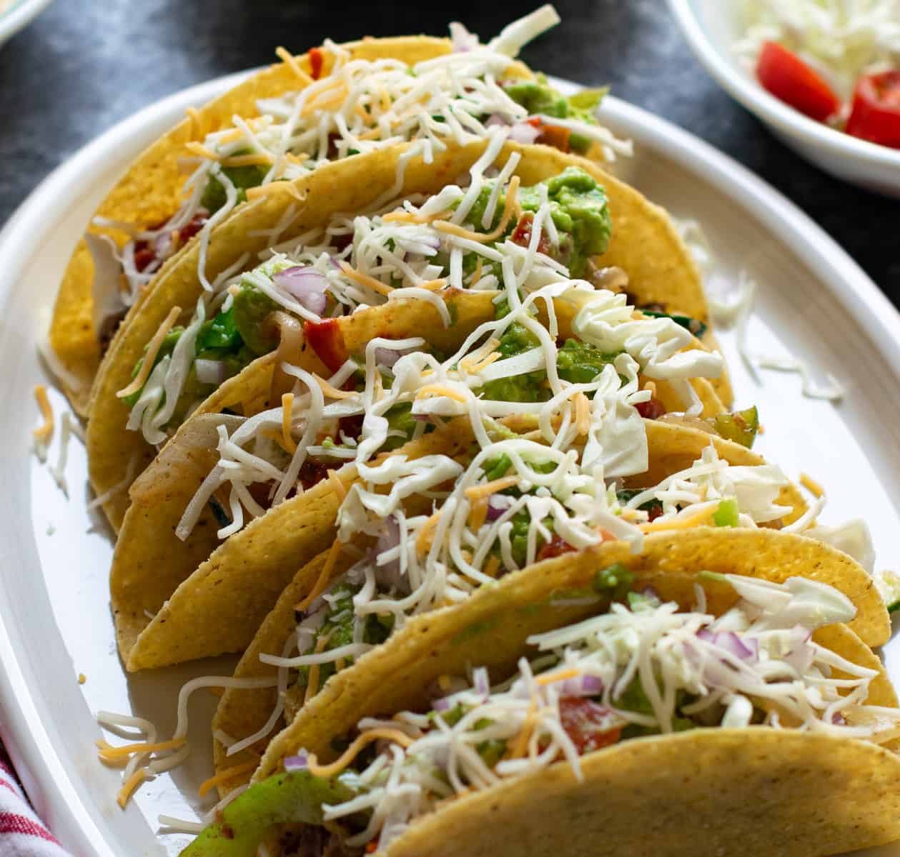 Vegetarian tacos ready to be served