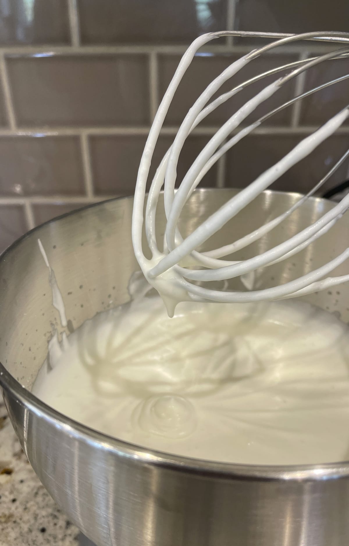 whipped cream consistency after whisking