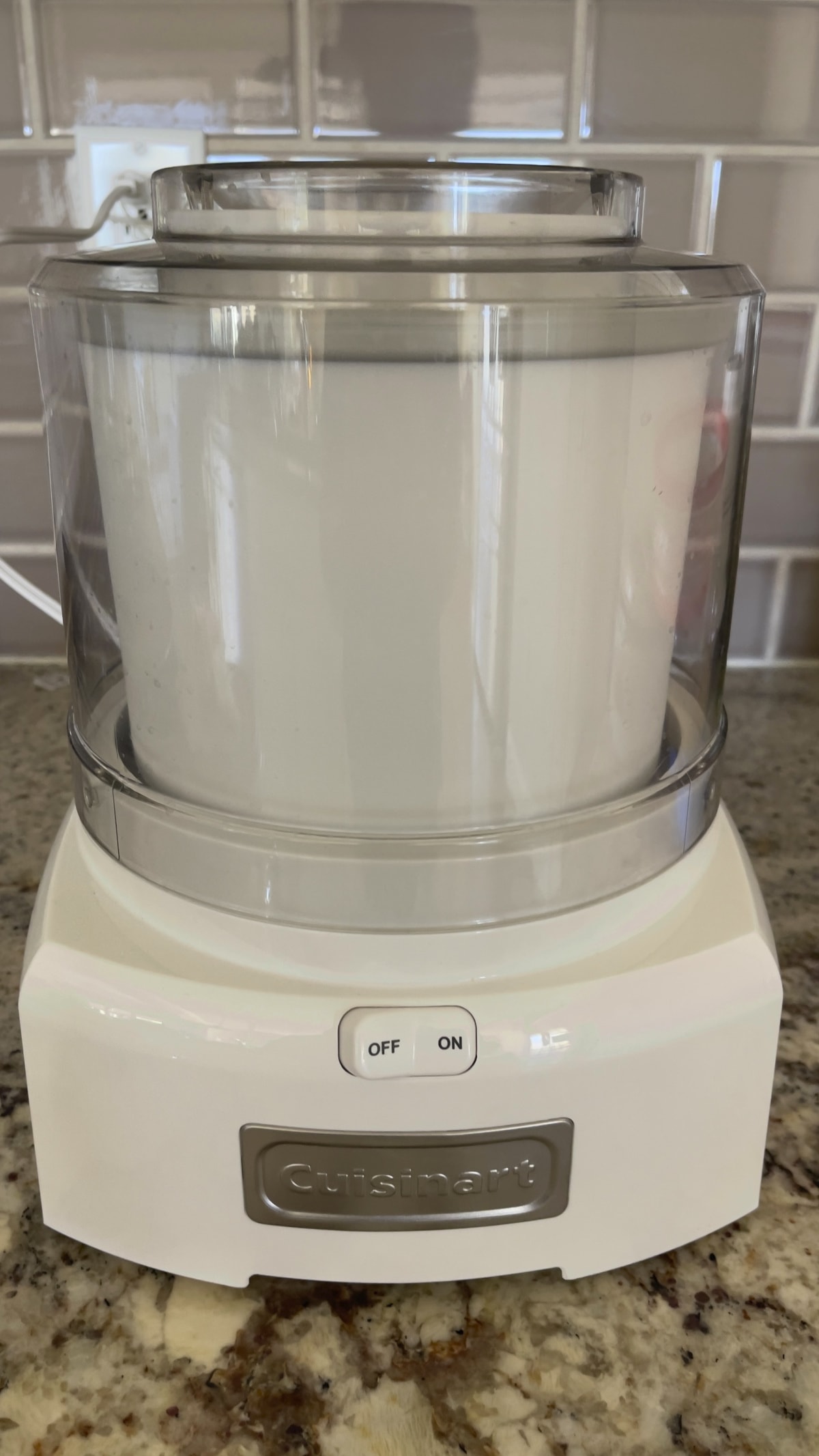 ice cream maker sitting on the counter top