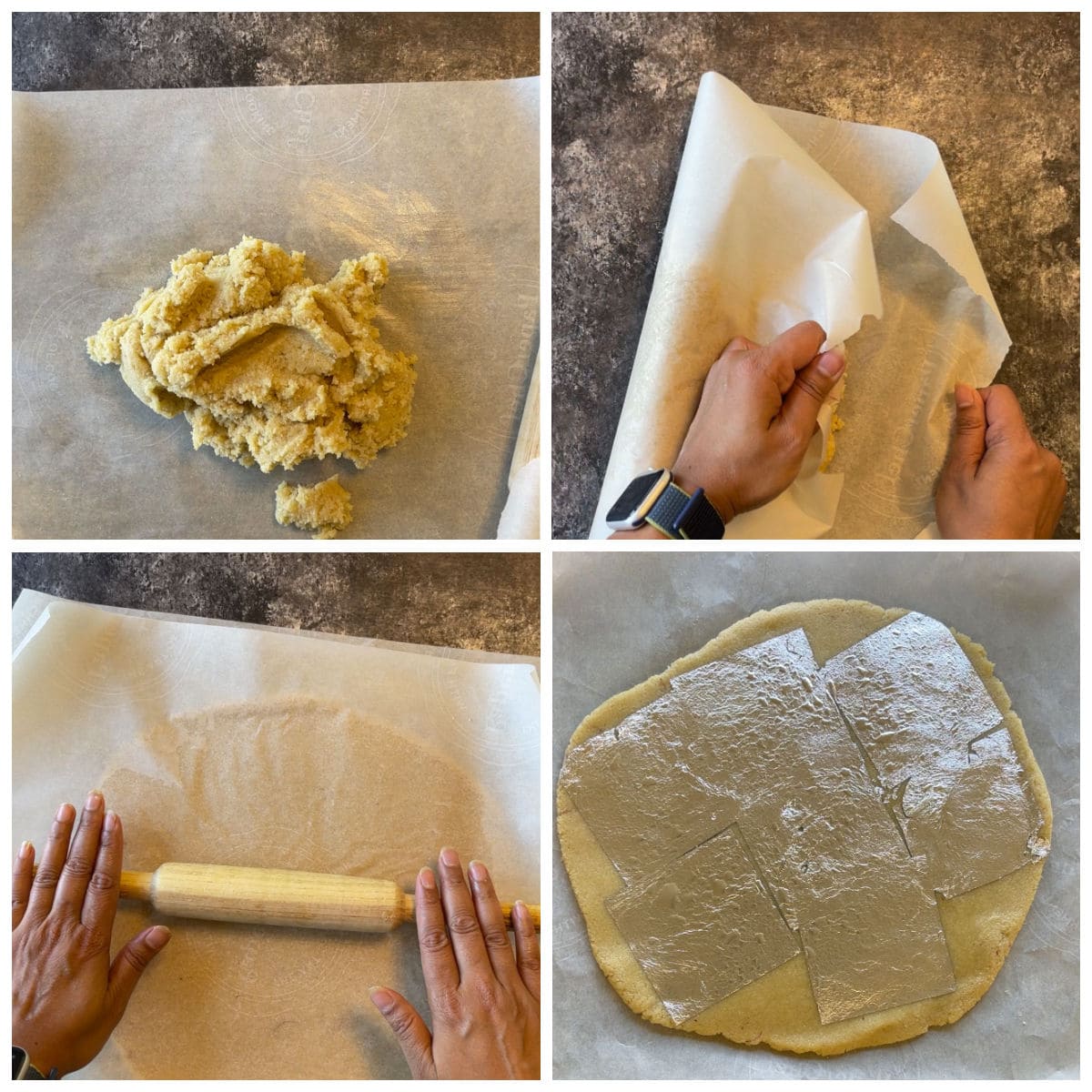 kneading the dough to make katlis