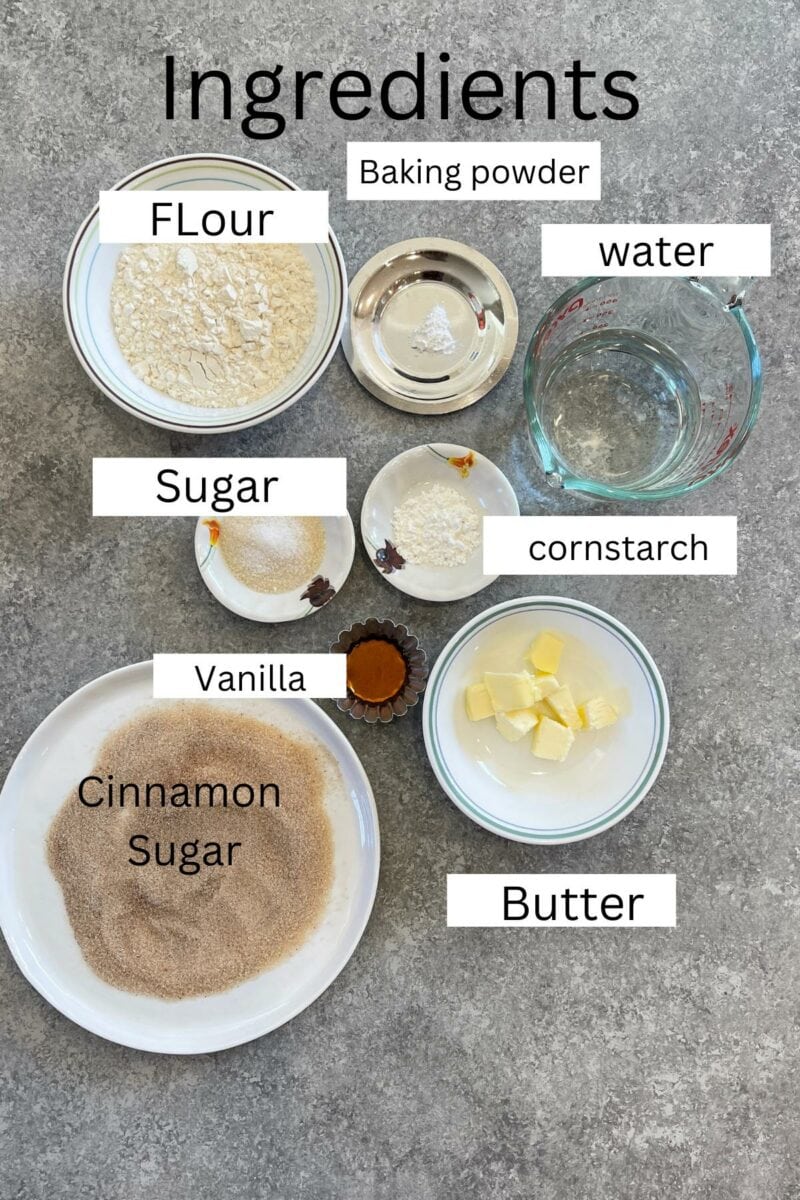 Ingredients to make eggless churros.