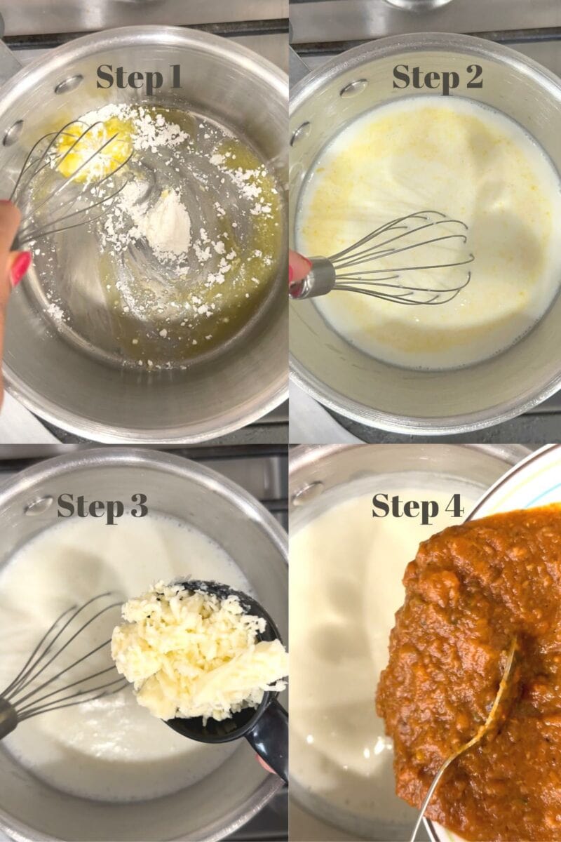 Steps to make pav bhaji fondue in a pot. 